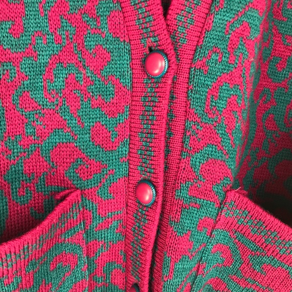 Vintage Small Pendleton Pink Teal Cardigan - Picture 6 of 7